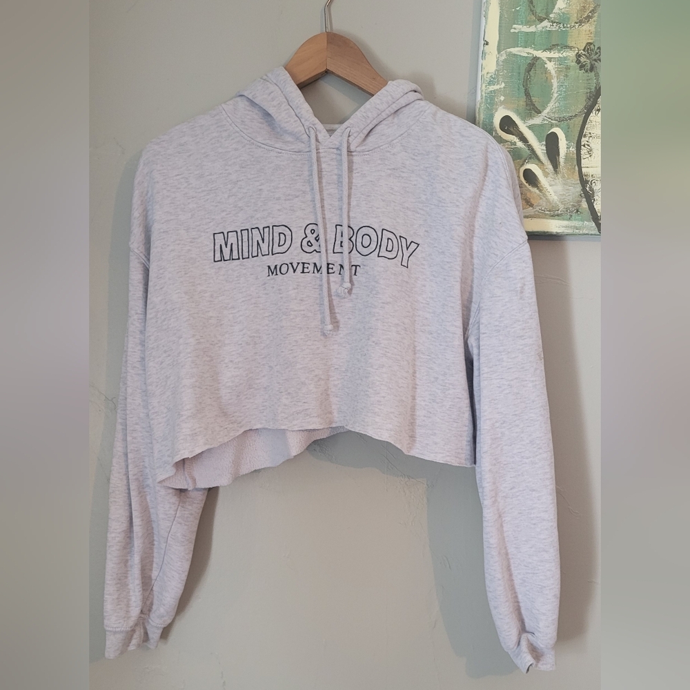Gray Crop Hoodie